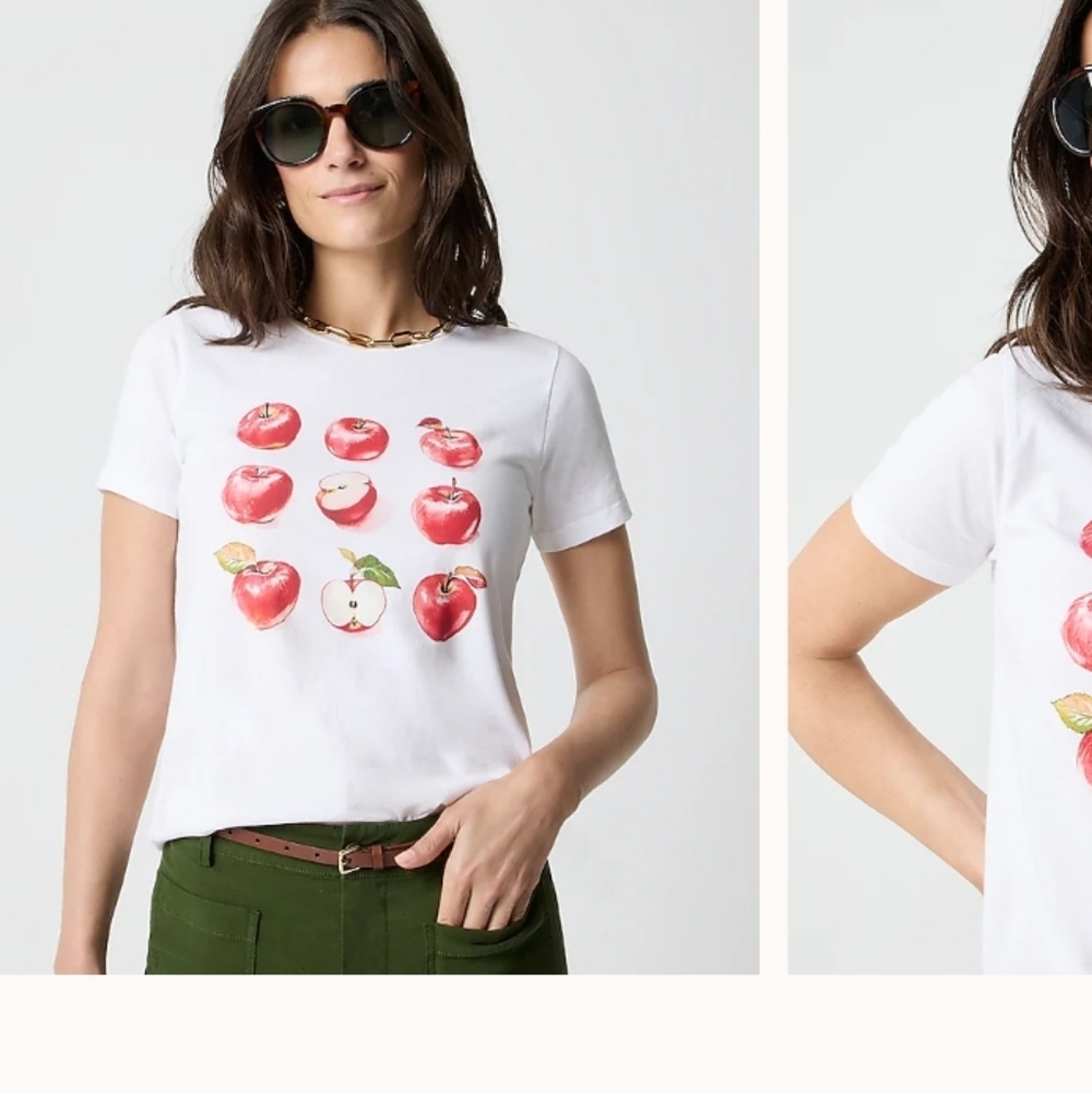 J Crew Factory Apples graphic teeCL159 Size S NWT
